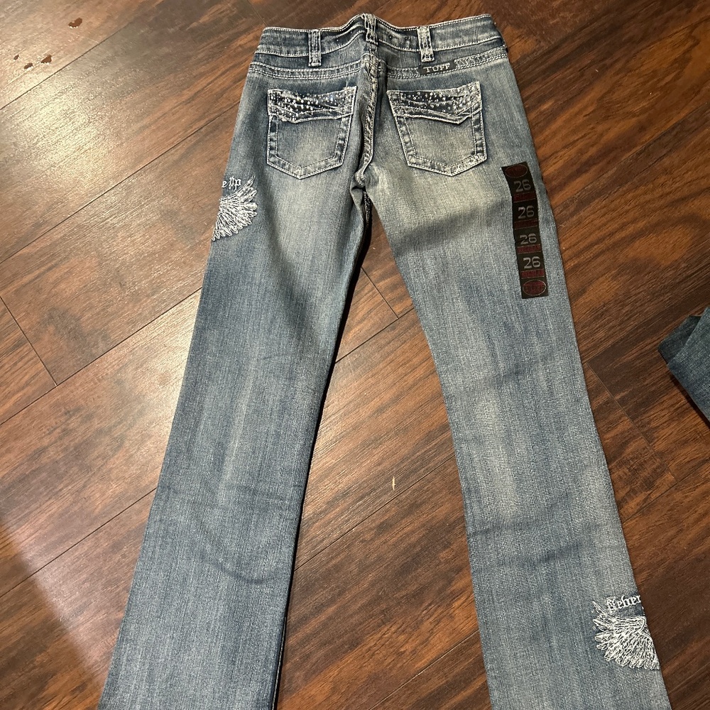 Cowgirl Tuff Jeans- Wing & A Prayer Light 26x33